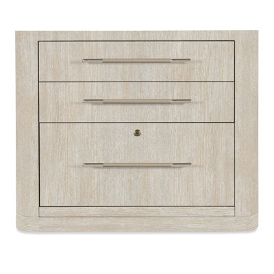 Vertical Three-Drawer Wood File Cabinet with Locking Top
