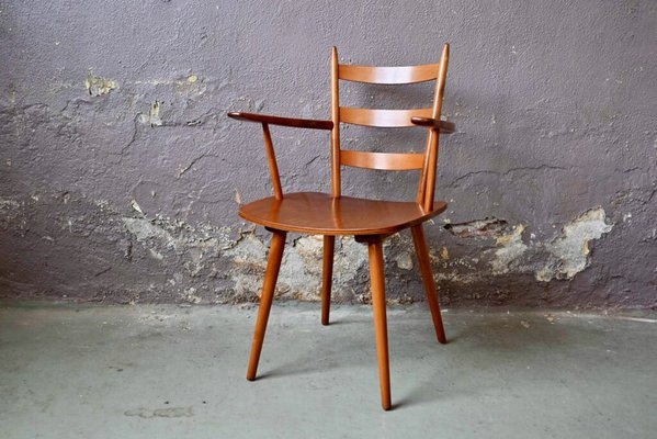 Vintage Scandinavian Desk Chair Black Leather Tapered Wood Legs