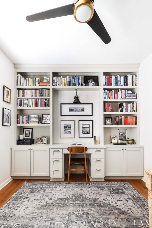 Wall Unit with Built-In Cabinetry, Integrated Desk