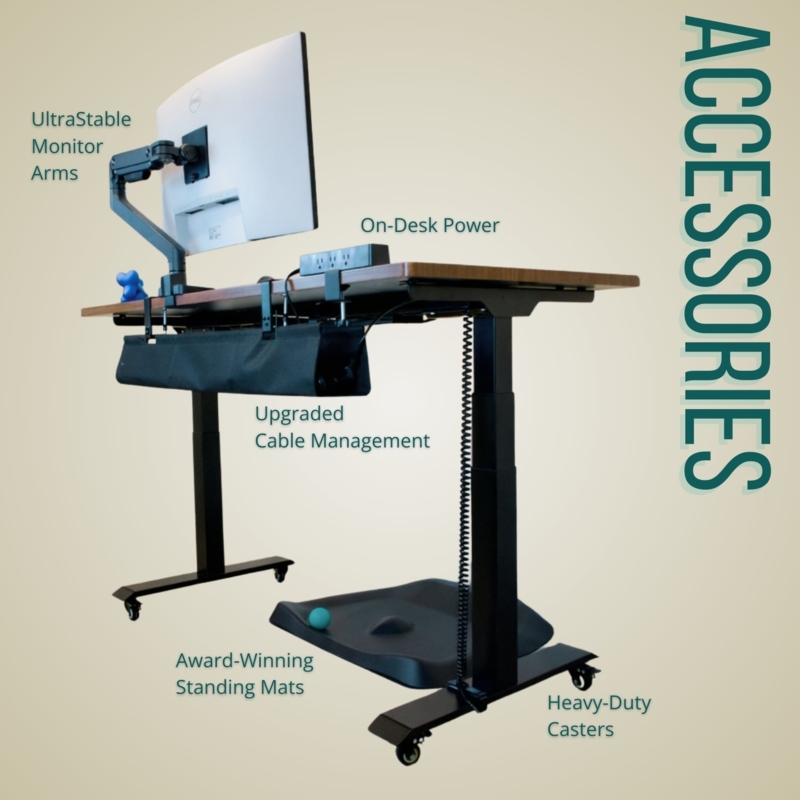 Walnut Standing Desk Minimalist Tech Aesthetic Cable Management