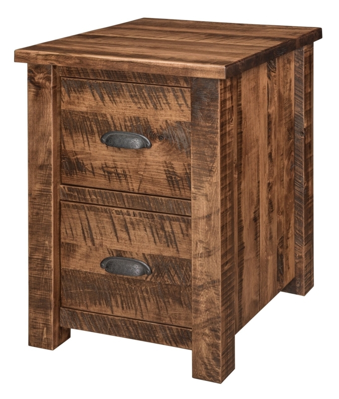 Wood Filing Cabinet featuring Vertical Slatted Sides in Mission Style