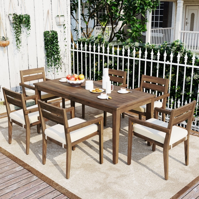 Woven Outdoor Dining Set 5-Piece Black with Glass Top and Umbrella Hole