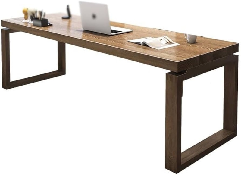 Writing Desk A-Frame Legs White and Wood Contrast Scandinavian