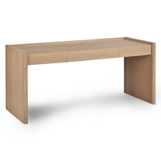 Writing Desk Asymmetric Silhouette Integrated Drawers Scandi Workspace
