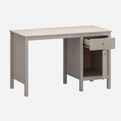 Writing Desk Asymmetrical Base with Storage Cabinet