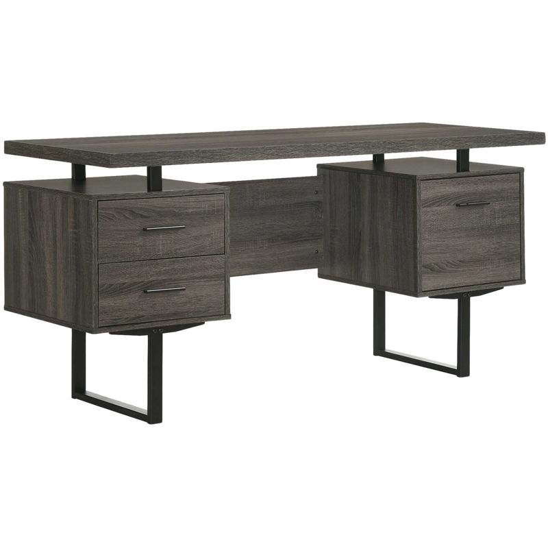 Writing Desk Block Silhouette Two Drawer Pedestal