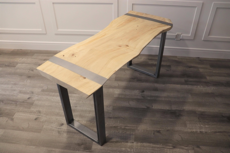 Writing Desk Blonde Wood Tapered Legs Minimalist Scandinavian Style