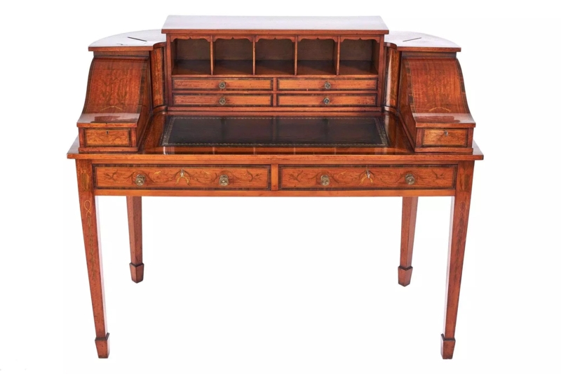 Writing Desk Carlton House Silhouette Satinwood Inlay Elegant