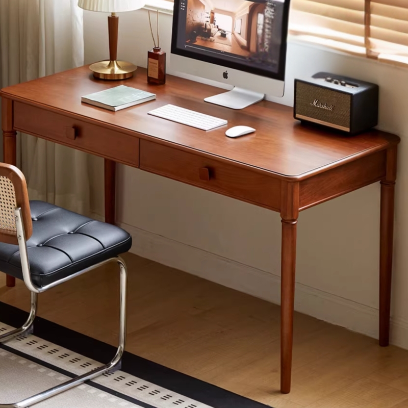 Writing Desk Carved Front Legs Antique Dark Finish Traditional Study