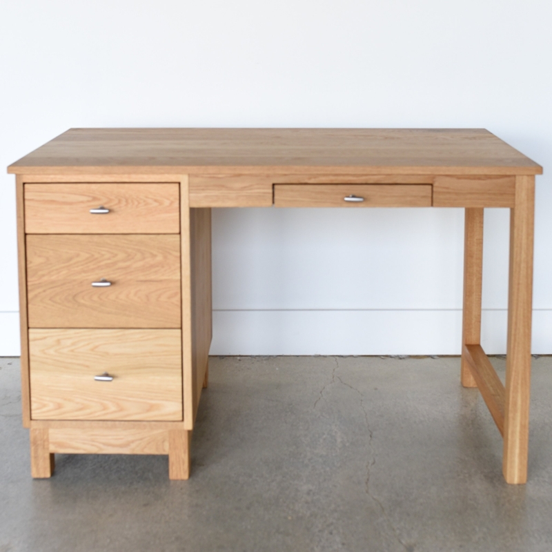 Writing Desk Danish Modern Silhouette Tapered Legs Blonde Oak