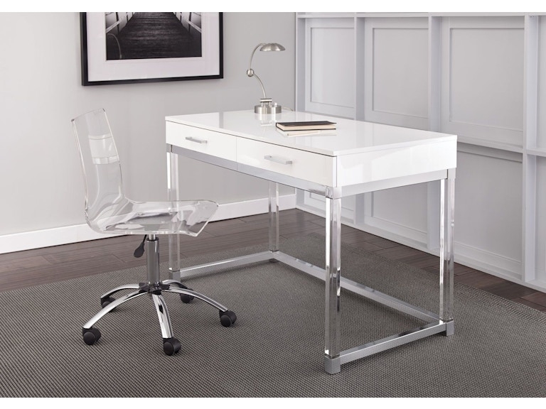 Writing Desk Dark Espresso Finish Trestle Base X-Frame Legs