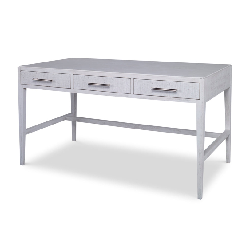 Writing Desk Espresso Metallic Ferrules Tapered Legs Mid Century