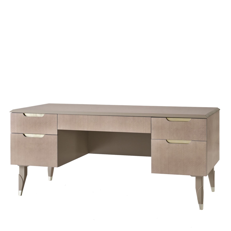 Writing Desk Eucalyptus Wood with Champagne Handles