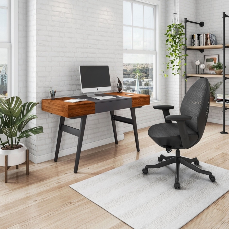 Writing Desk Expandable Configuration and L-Shaped Silhouette