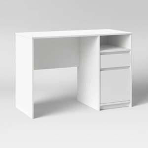 Writing Desk featuring Central Open Cubby and Handleless Drawers