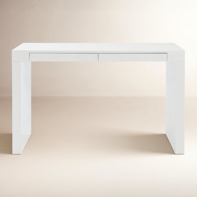 Writing Desk featuring Cut Out Handles in Dark Wood Tone