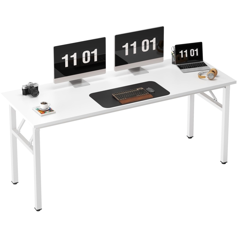 Writing Desk Folding Frame with High Contrast Black Metal Legs