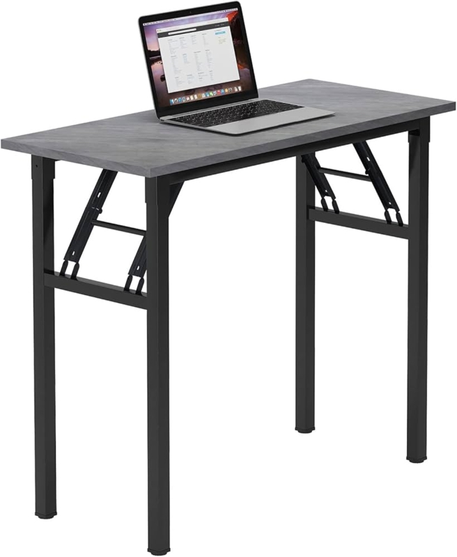 Writing Desk Folding, Matte Black X-Frame, Compact Style