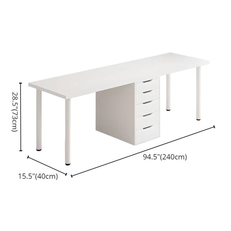 Writing Desk Gold Linear Pulls Tapered Legs Clean Aesthetic Workspace