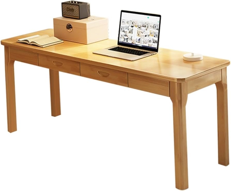 Writing Desk Honey Finish Tapered Splayed Legs Mid-Century Modern