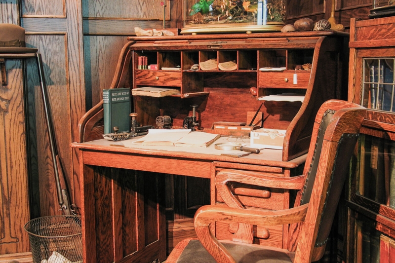 Writing Desk Hutch Top Cabriole Legs Dark Wood Finish