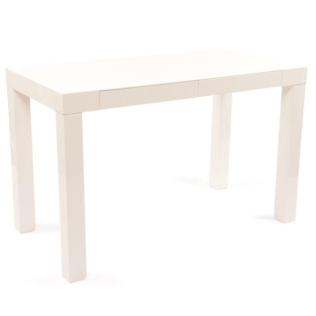Writing Desk Lacquer Finish Parsons Style Thick Top Open Base