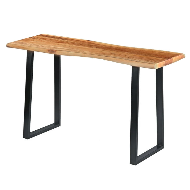 Writing Desk Live Edge Sled Legs Wood Grain Industrial Home Office