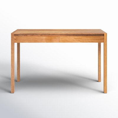 Writing Desk Mango Wood Look Tapered Legs Minimalist Workspace