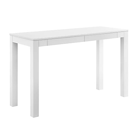 Writing Desk Matte Finish Parsons Style Two Drawers Flush Apron