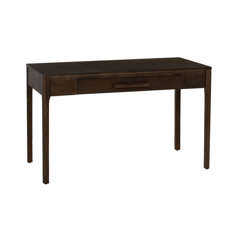 Writing Desk Mid-Century Modern Espresso Three Drawers Bar Pulls