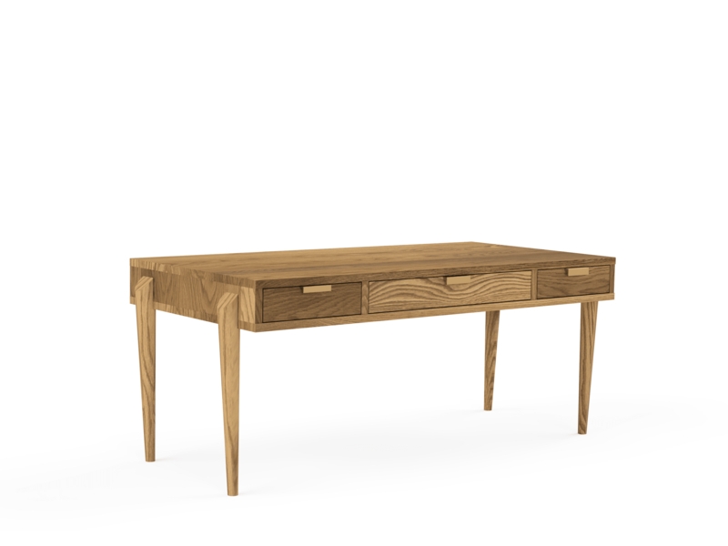 Writing Desk Mid-Century Modern Floating Top With Lower Shelf