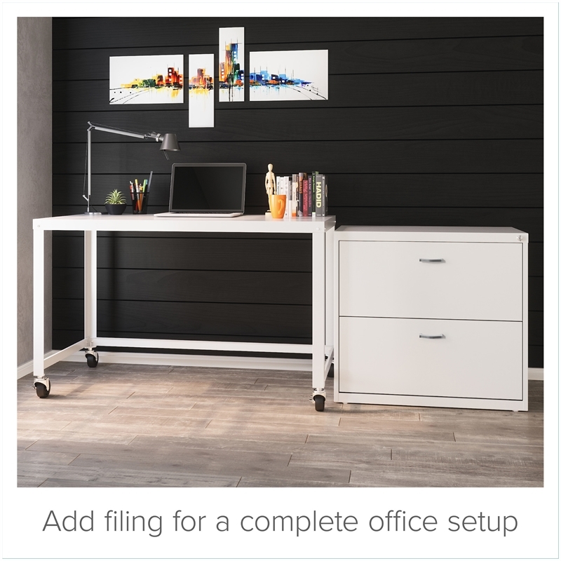 Writing Desk Mobile, Metal Construction with Locking Casters