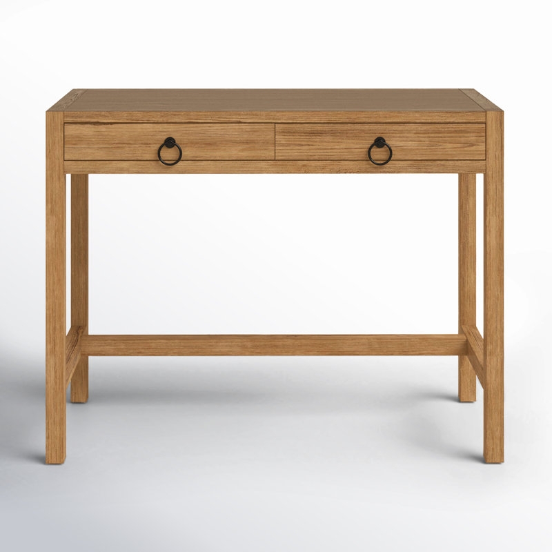 Writing Desk Natural Blonde Wood Tapered Legs Minimalist Scandinavian
