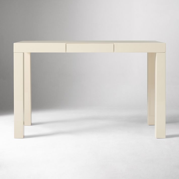 Writing Desk Parsons Style High Gloss Lacquer Two Drawers
