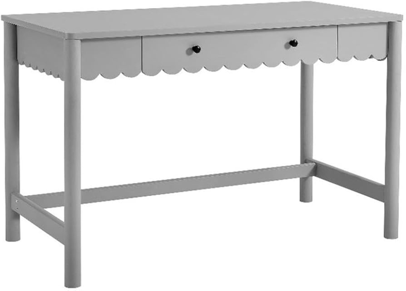Writing Desk Scalloped Edge Gold Hardware Glam Style Vanity Desk