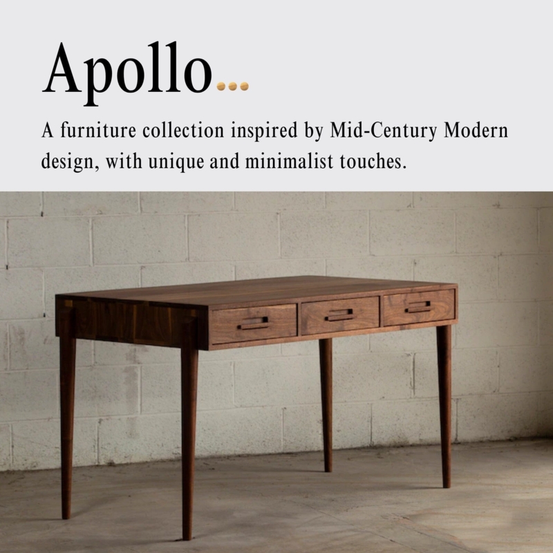 Writing Desk Scandinavian Light Maple Tapered Legs Brass Accents