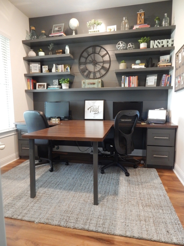 Writing Desk Scandinavian Style, Storage Drawers, White Base