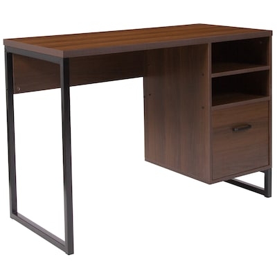 Writing Desk Scandinavian, X-Frame Legs, Light Oak Finish