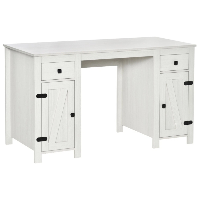 Writing Desk Shabby Chic, with Hutch and Traditional Turned Legs