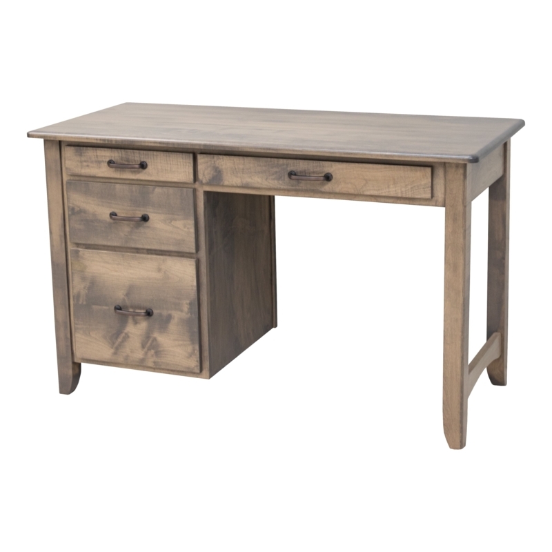 Writing Desk Shaker Style Tan Wood Flared Legs Matching Chair