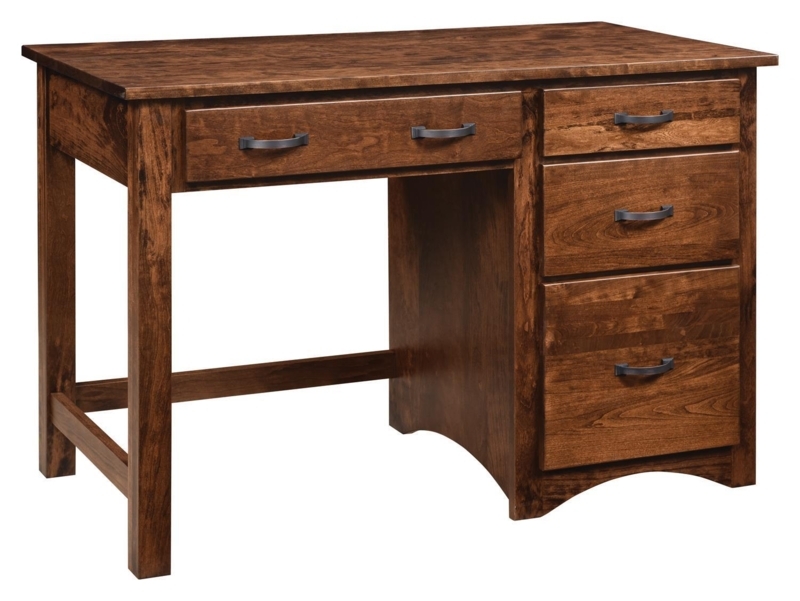 Writing Desk Shaker Style Warm Brown Recessed Panel Drawers