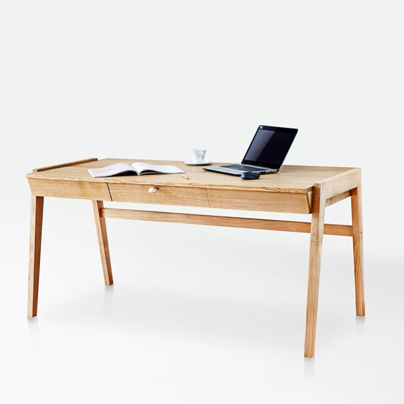 Writing Desk Single Drawer Matching Chair Minimalist Scandinavian Office