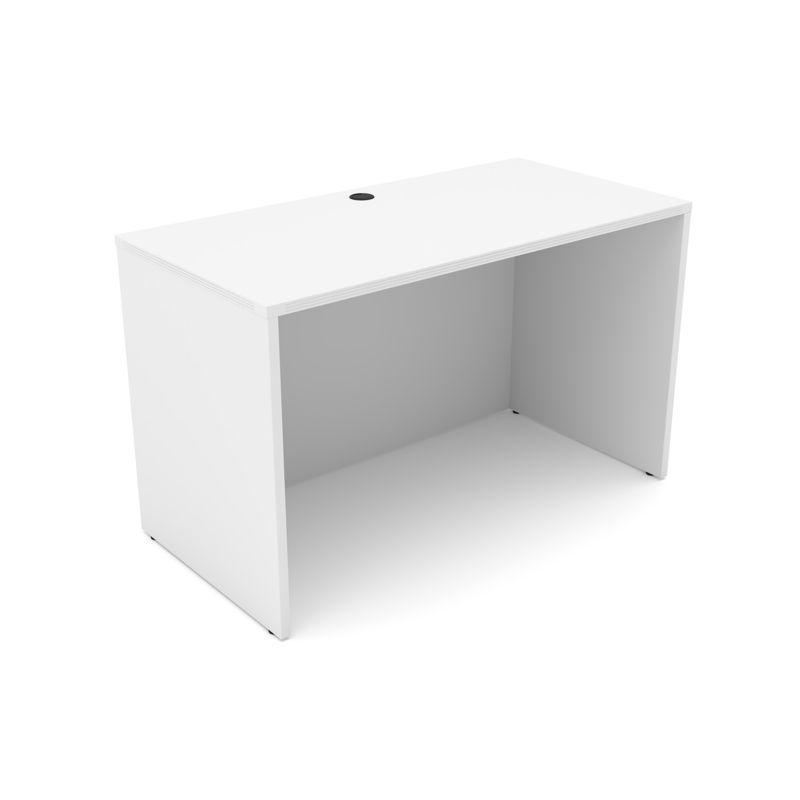 Writing Desk Slab End Panels Matte White Finish Clean Design