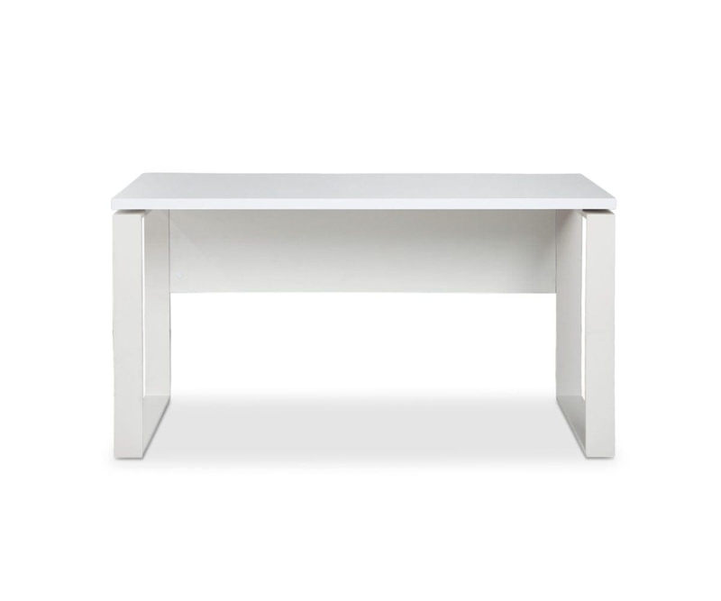 Writing Desk Splayed Legs Wood-Toned Drawers Scandinavian Style White