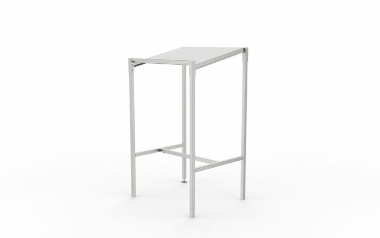 Writing Desk Stainless Steel Sloped Top with Mobile Base Casters