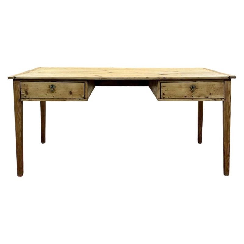 Writing Desk Tapered Legs Three Drawers Traditional Flat Top Desk