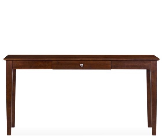 Writing Desk Three Drawers Tapered Legs Silver Knobs Classic Style