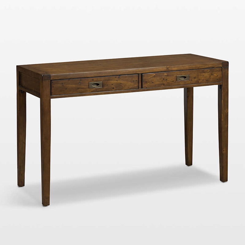 Writing Desk Trestle Base Chocolate Brown Transitional