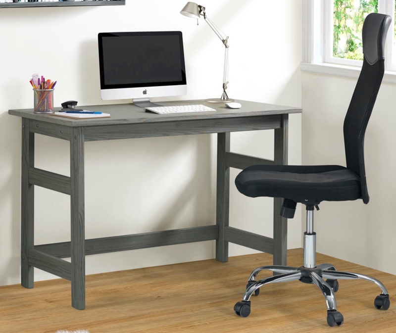 Writing Desk Two Tone Finish Recessed Handles Angled Legs