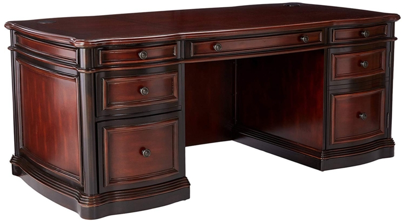 Writing Desk Two-Tone Finish White & Brown Transitional 36 Inch